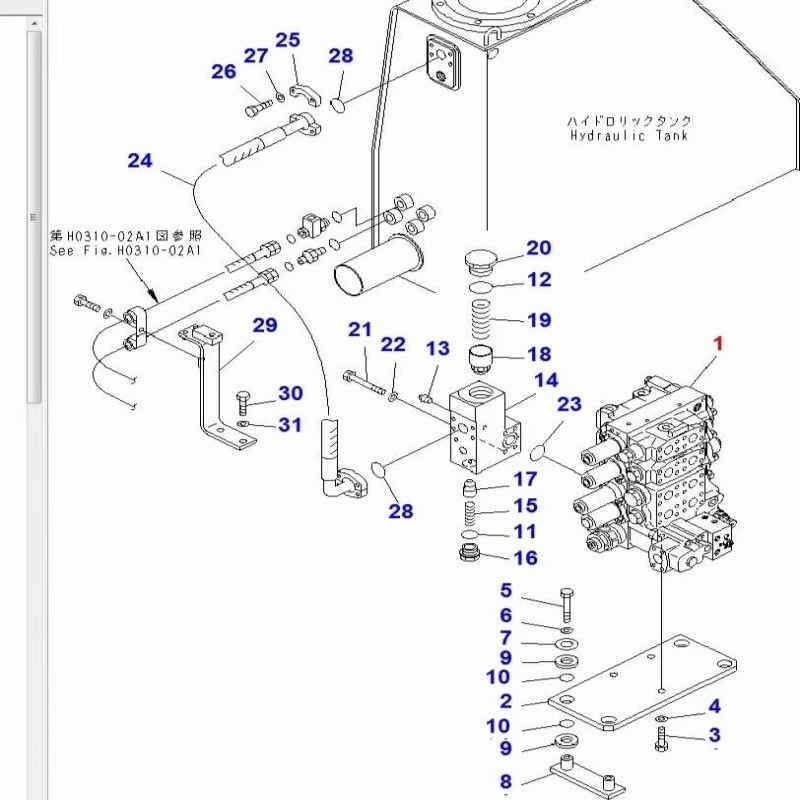 小松推土机D275A-5分配阀723-64-22500