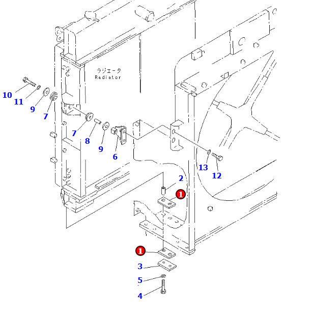 小松PC1250散热器垫子209-03-71531