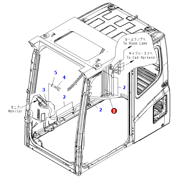 小松PC1250驾驶室显示屏线束21N-06-33310