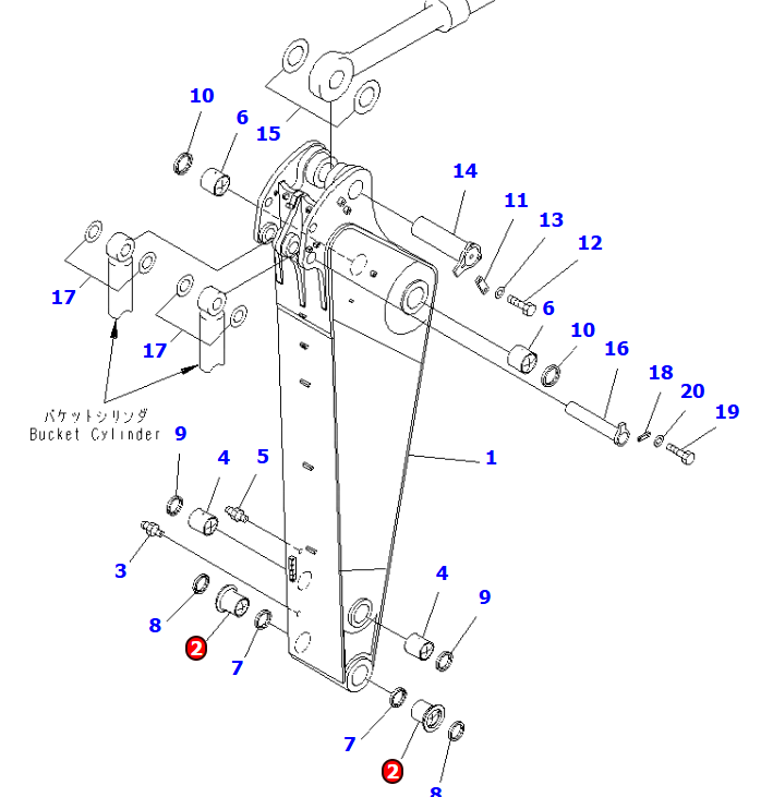 小松挖掘机PC1250 单边套 零件号21N-70-32550